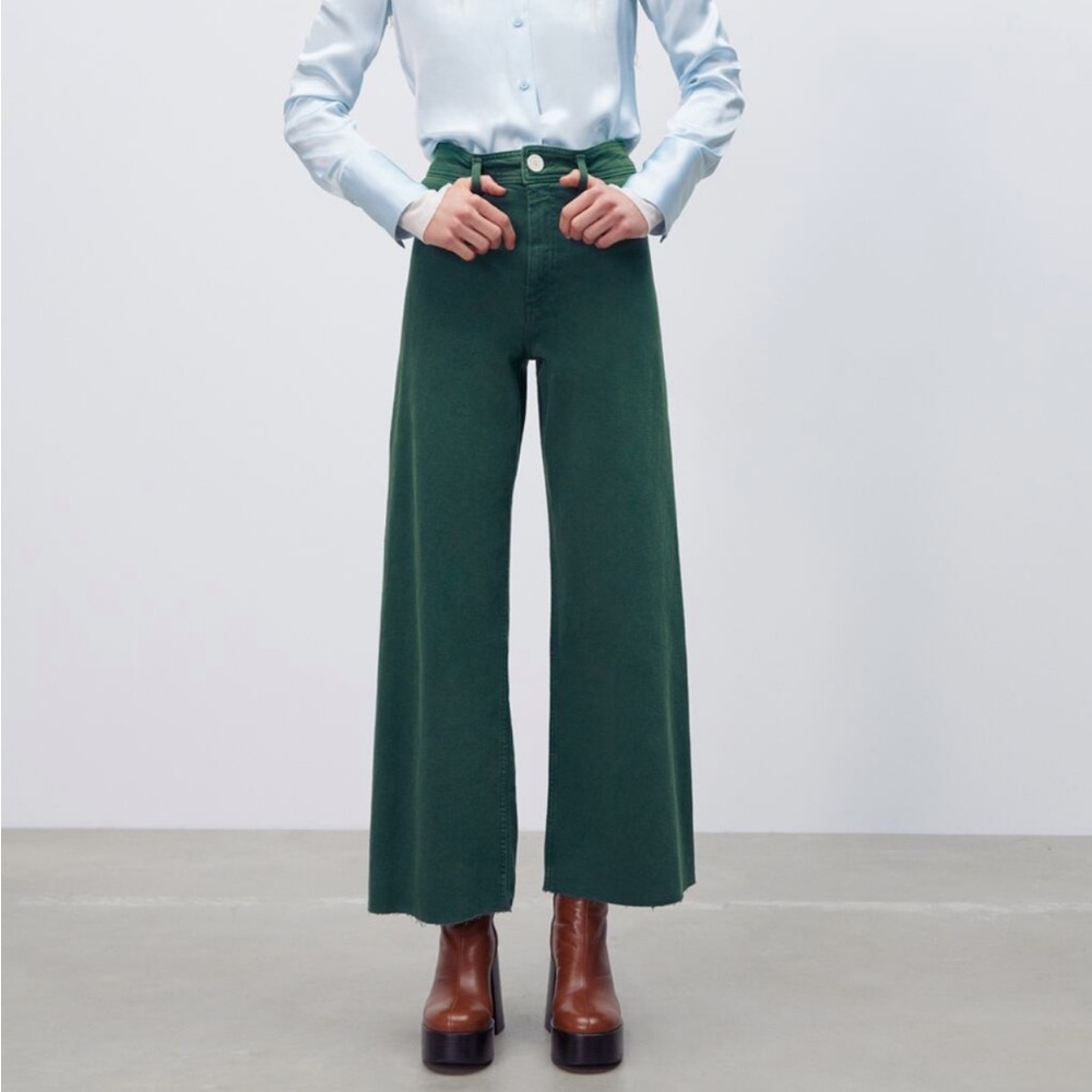 Zara Marine Straight Jeans GREEN